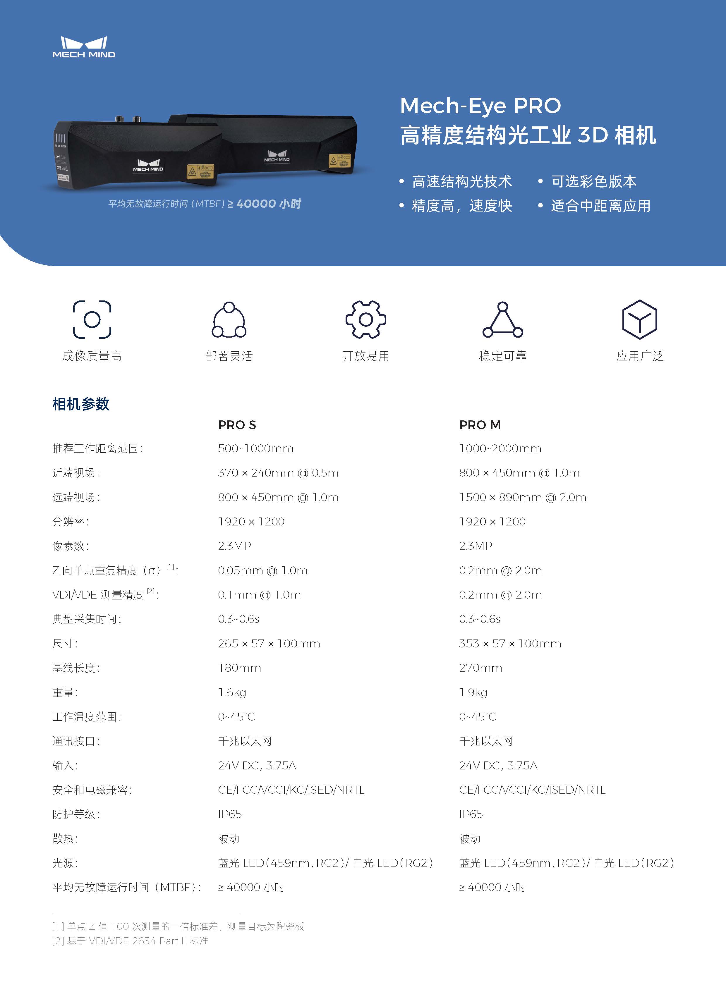 【單頁】Mech-Eye PRO 高精度結構光工業3D相機