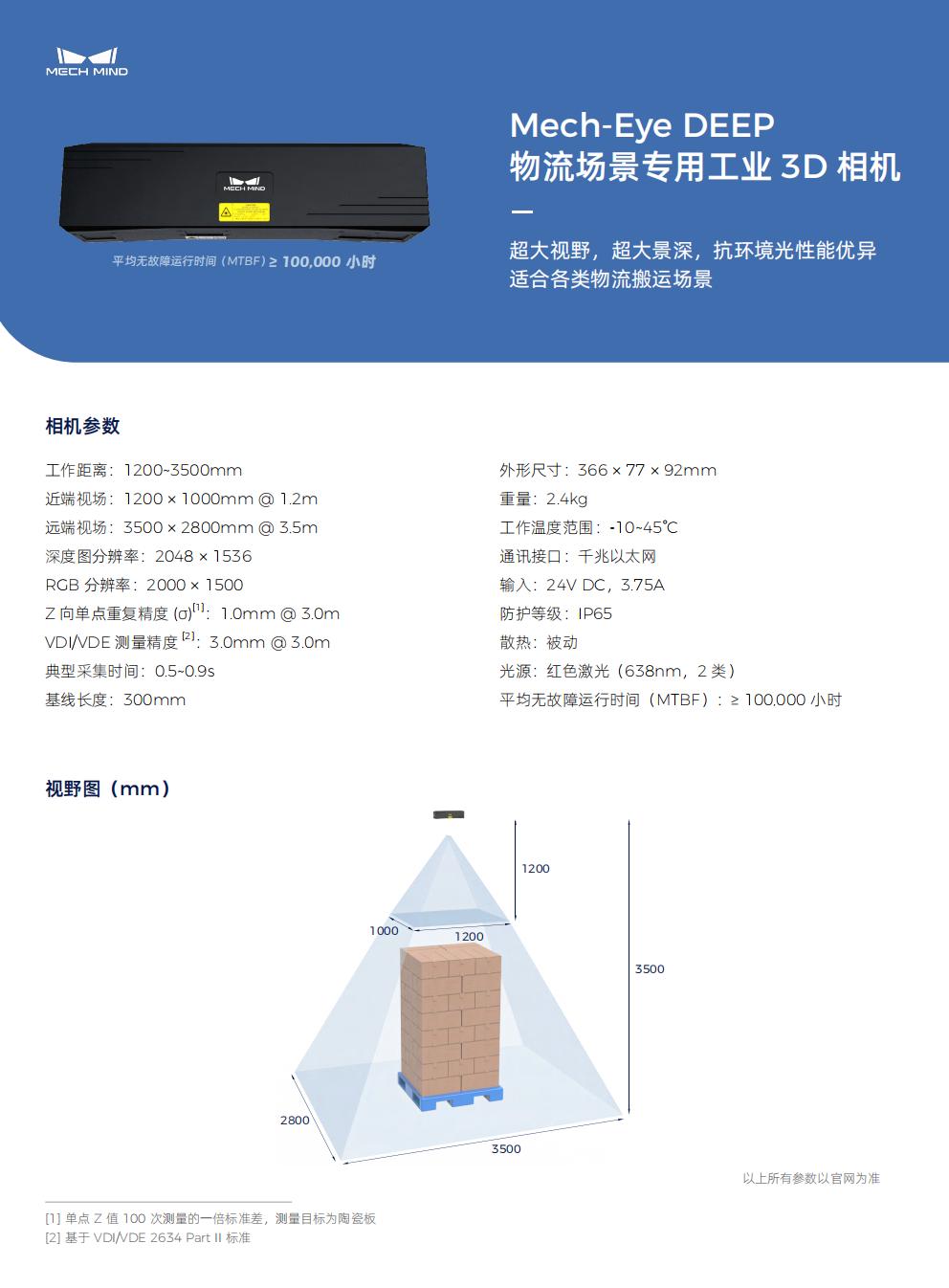 【單頁】Mech-Eye DEEP 物流場(chǎng)景專用工業(yè)3D相機(jī)