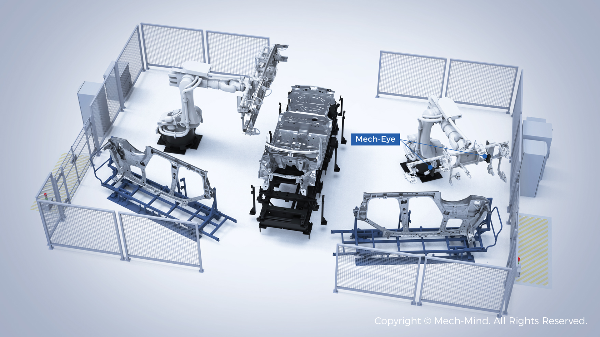 焊裝車間3D視覺引導抓放件，助力汽車制造柔性、效益雙重升級