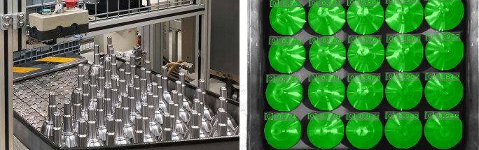 現(xiàn)場(chǎng)工件圖及識(shí)別結(jié)果圖